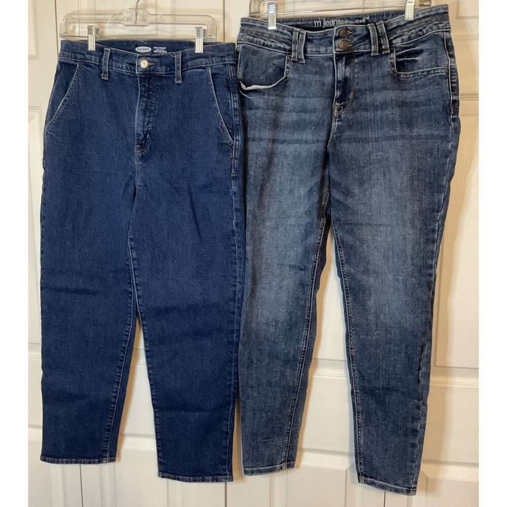 Women’s Jeans Lot Old Navy Sky-Hi Straight Extra High Rise Midrise Maurices 12
